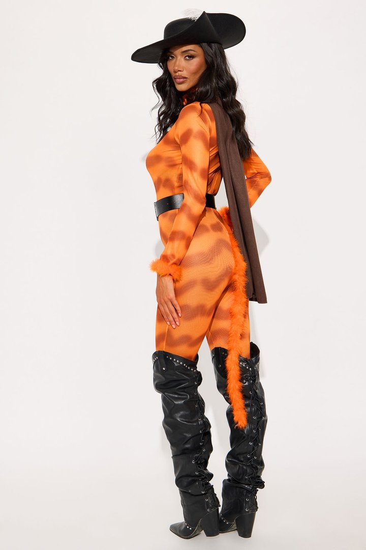 Kitty Cat In Boots 5 Piece Costume Set - Orange