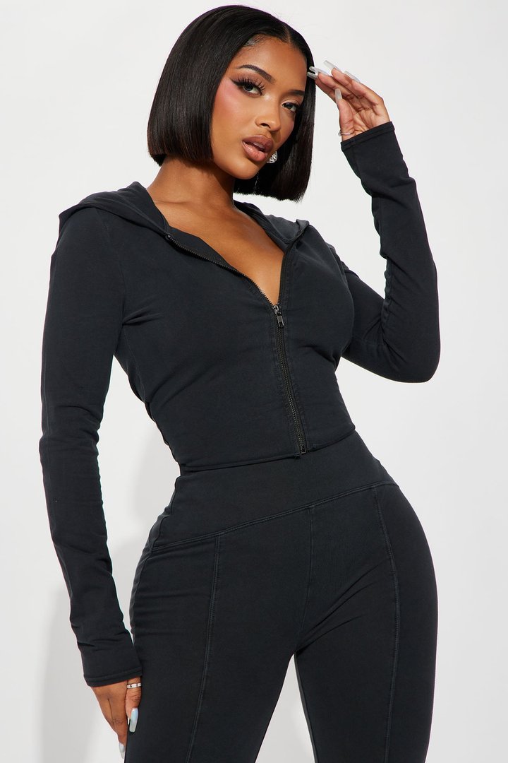 Need Me Vintage Wash Pant Set - Black