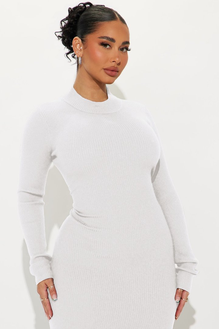 Anna Sweater Maxi Dress - White