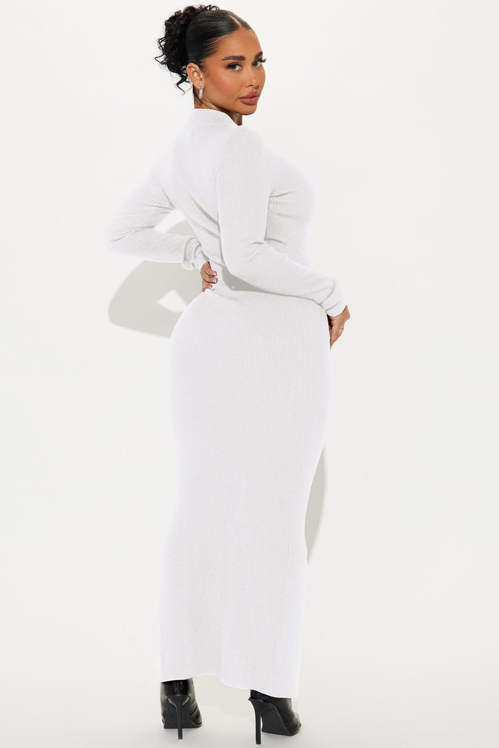 Anna Sweater Maxi Dress - White