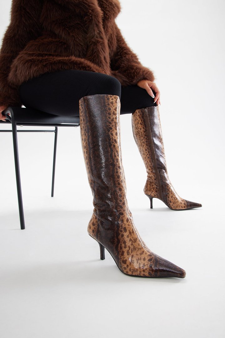Suki Knee High Boots - Brown/combo