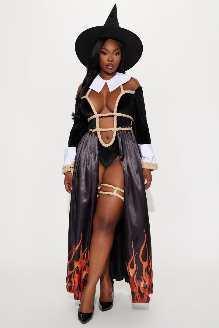 Hellfire Witch 3 Piece Costume Set - Black/combo