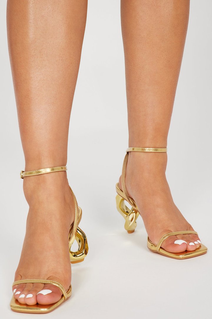 Evening Best Heeled Sandals - Gold