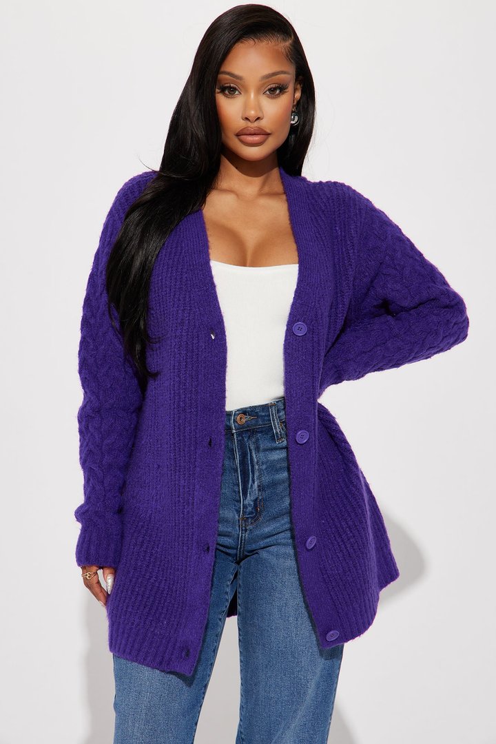 Keoni Cardigan Sweater - Purple