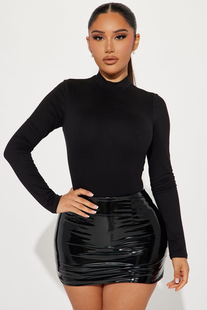 Athena Double Lined Bodysuit - Black