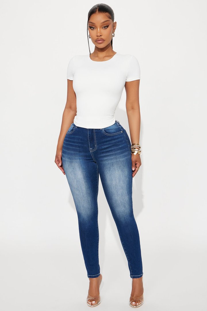 Smooth Double Lined Short Sleeve Crew Neck Baby Tee - White