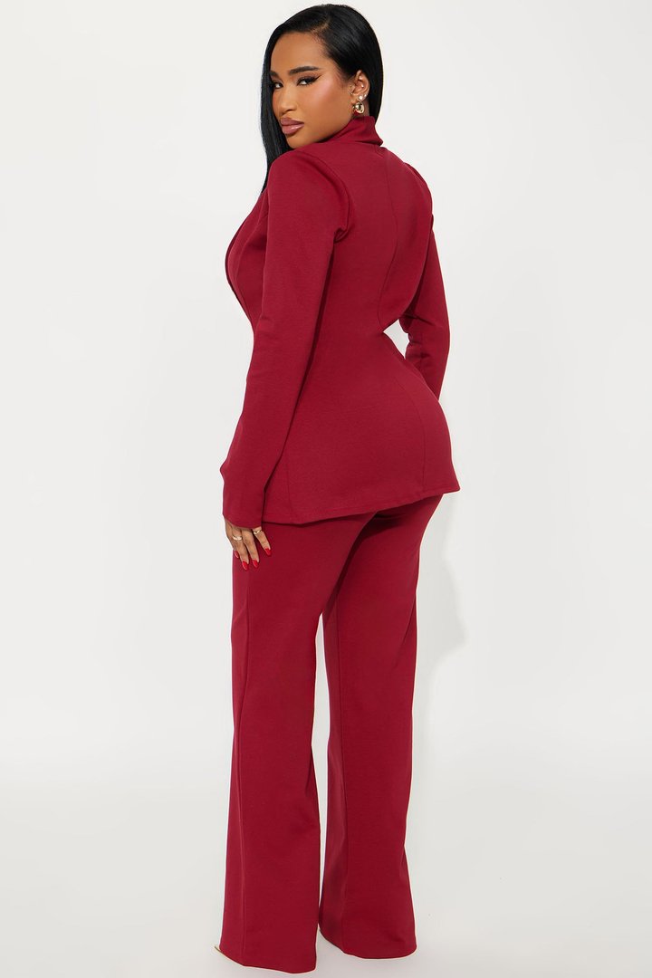 Mindy Blazer Pant Set - Red