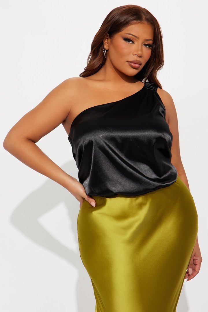Just For Fun One Shoulder Bodyusit - Black