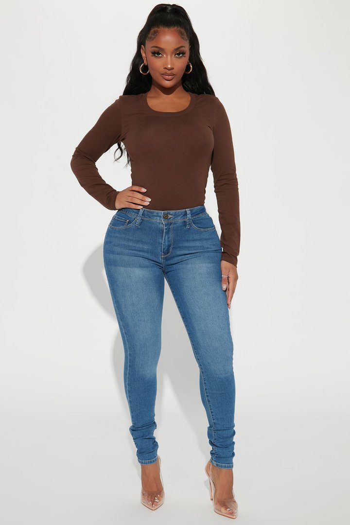 Sabrina Long Sleeve Tee - Dark Brown