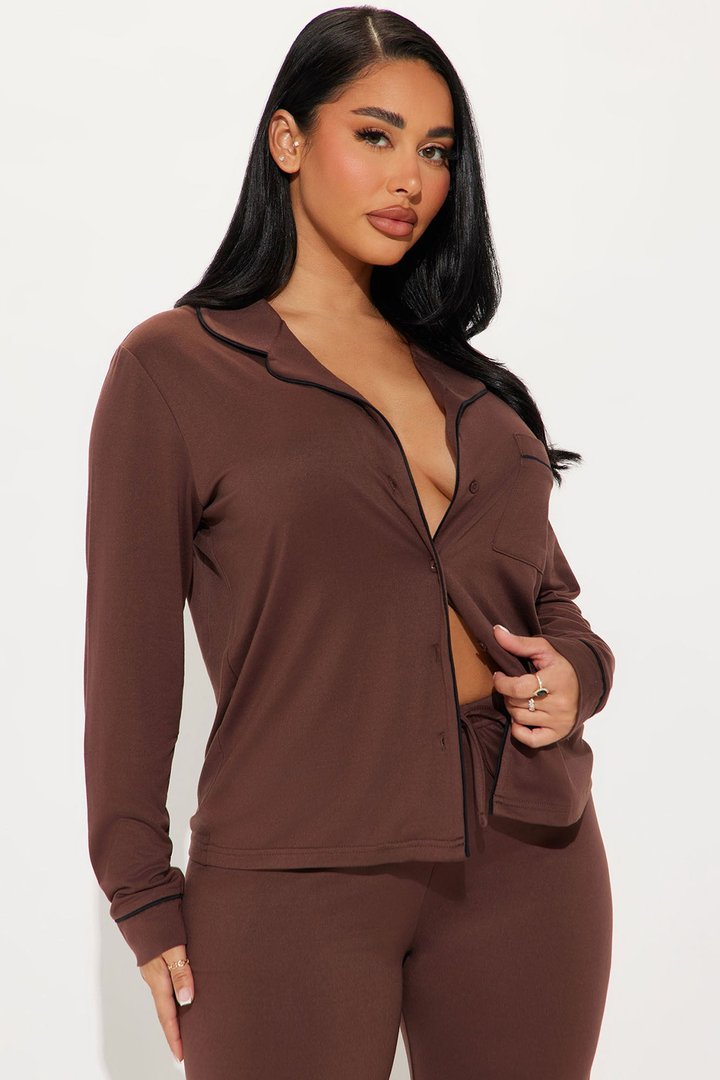 In The Morning PJ Pant Set - Chocolate