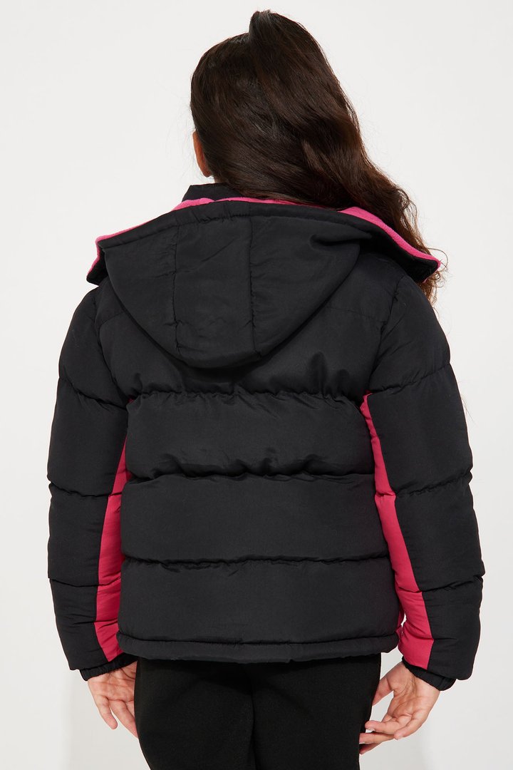 Mini Be Adventurous Puffer Jacket - Black/Pink