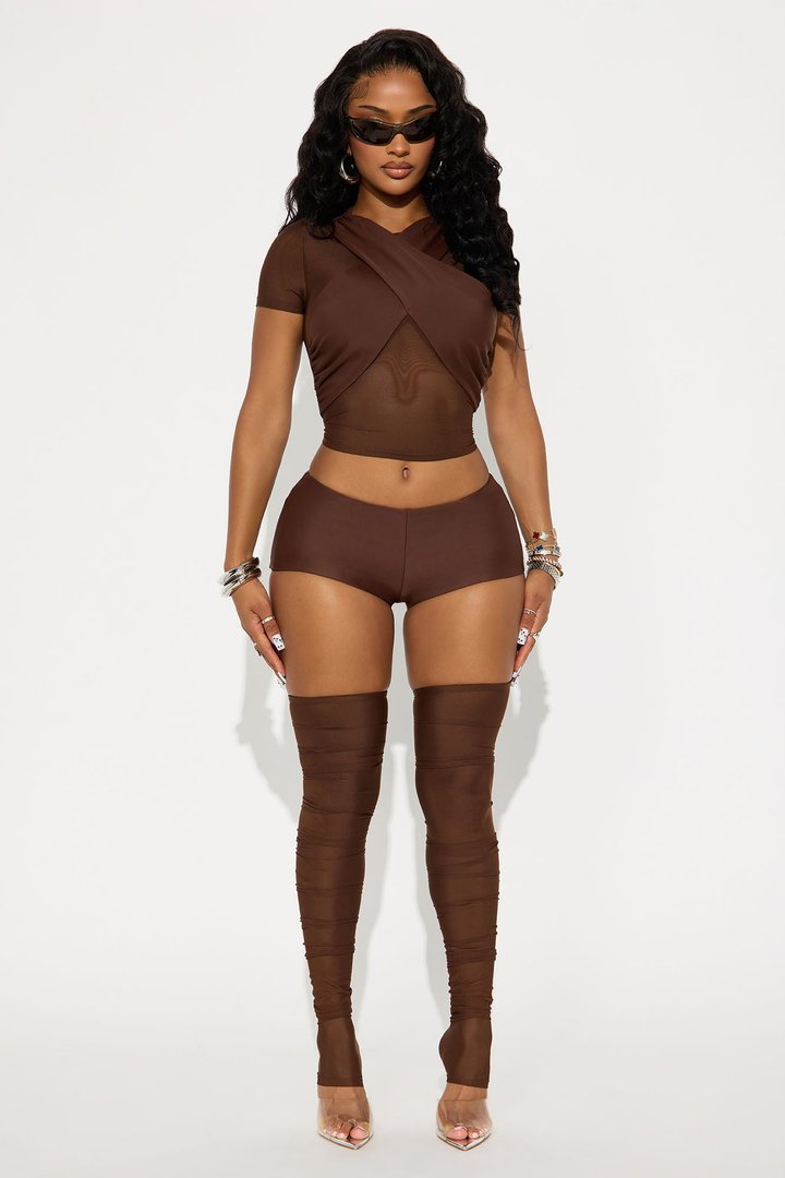 Celia Form Double Lined 3 Piece Set - Chocolate
