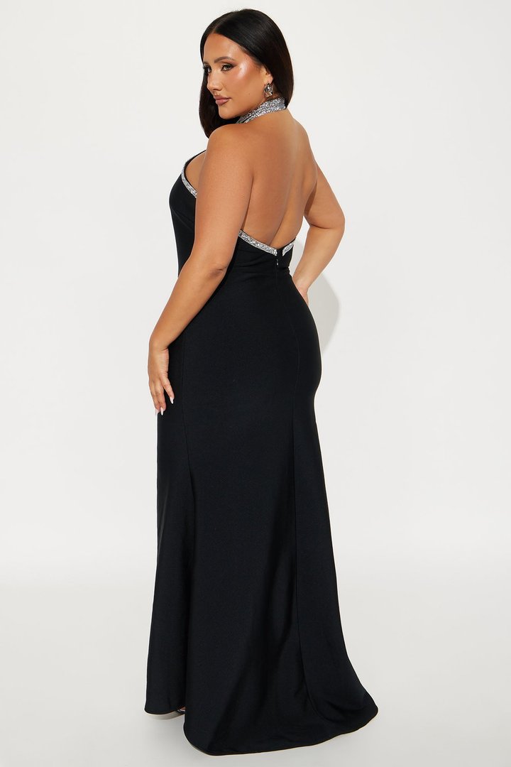 Kari Rhinestone Maxi Dress - Black