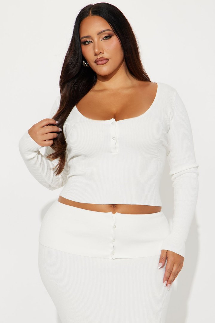 Marie Sweater Skirt Set - White