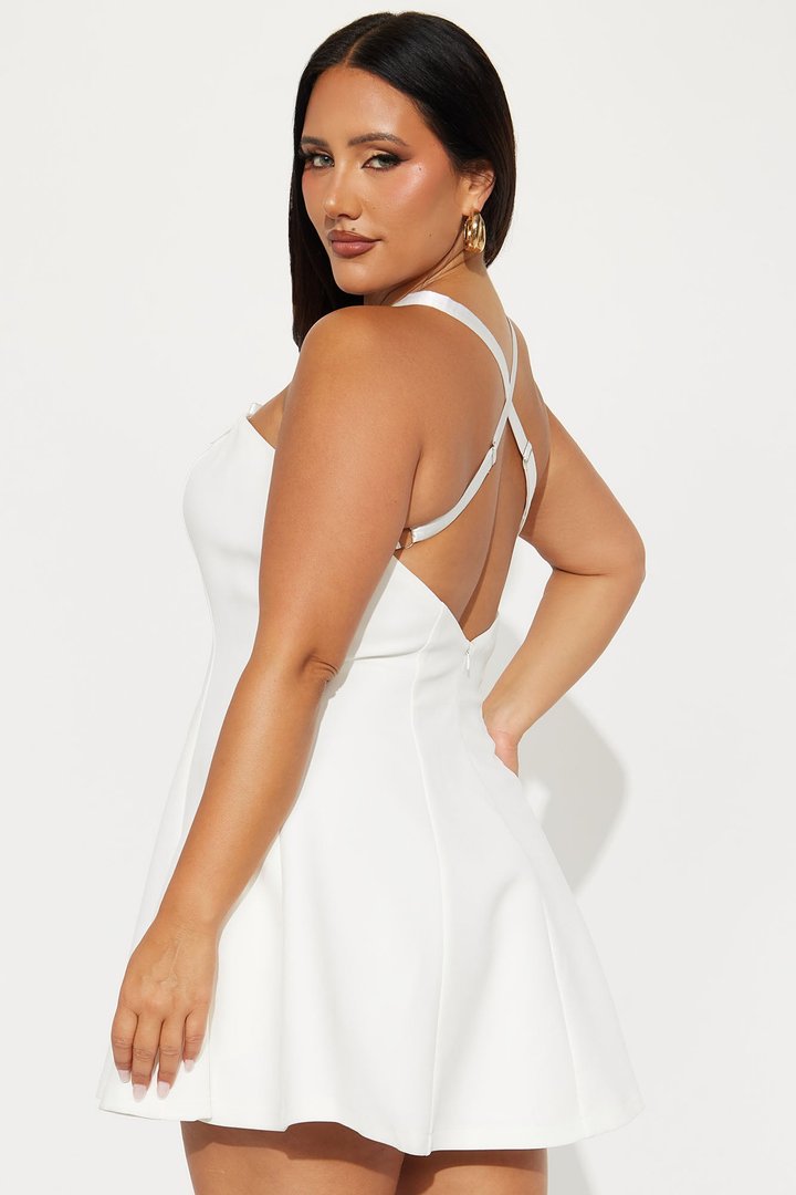 Monroe Bow Mini Dress - White