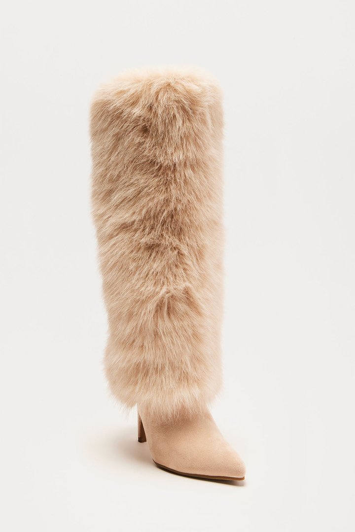 Go All Out Knee High Boots - Cream