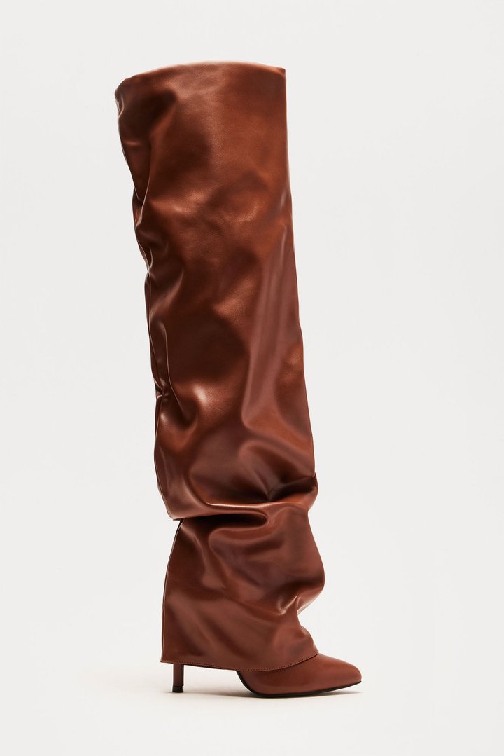 Elba Overlay Boots - Brown