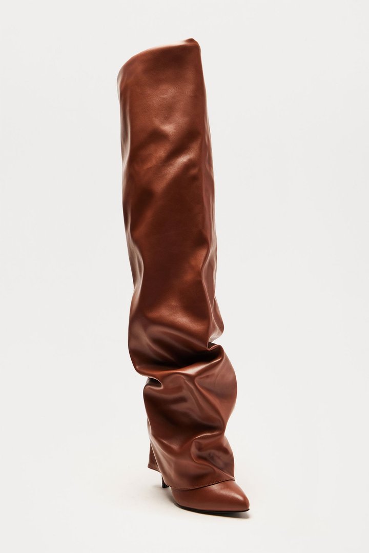 Elba Overlay Boots - Brown