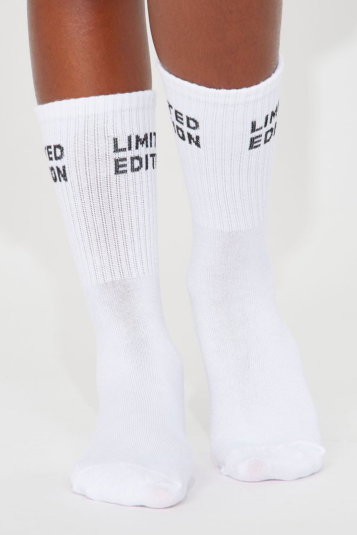 Mini I Am Limited Edition Crew Socks - White/Black