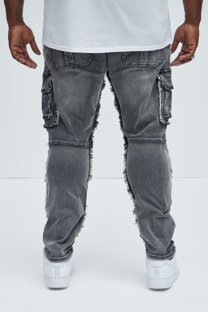 Risky Business Slim Cargo Jeans - Black Wash