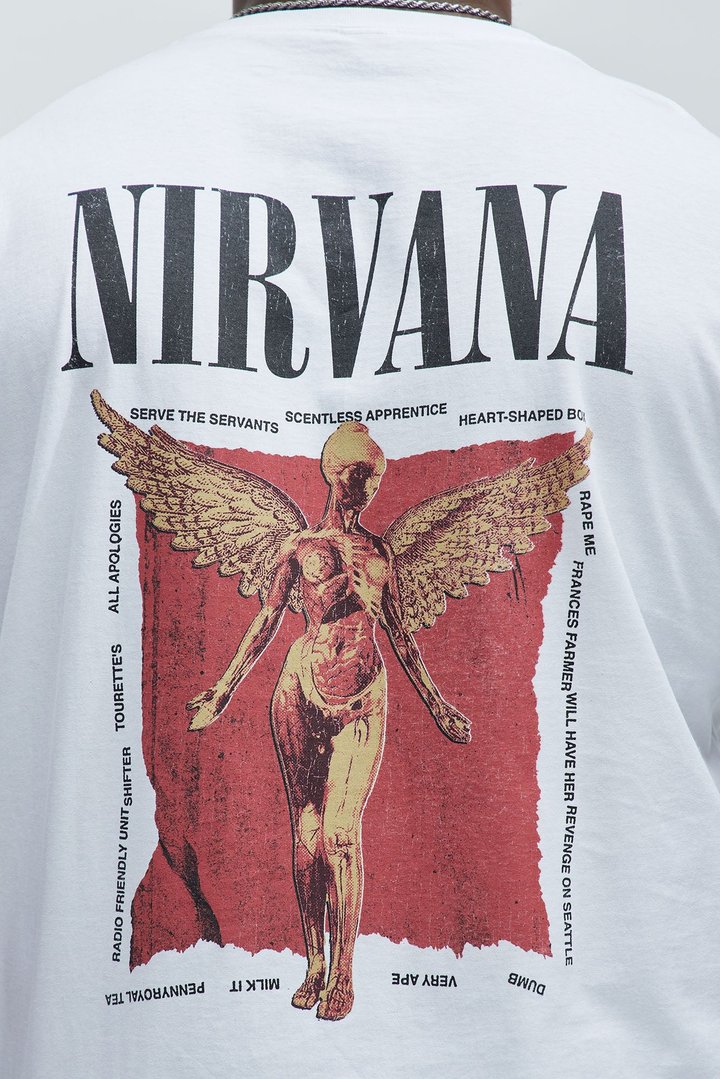 Nirvana In Utero Album Short Sleeve Tee - White