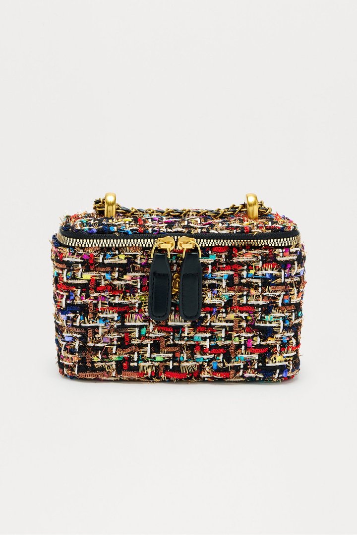 Classic Tweed Crossbody Handbag - Black/combo