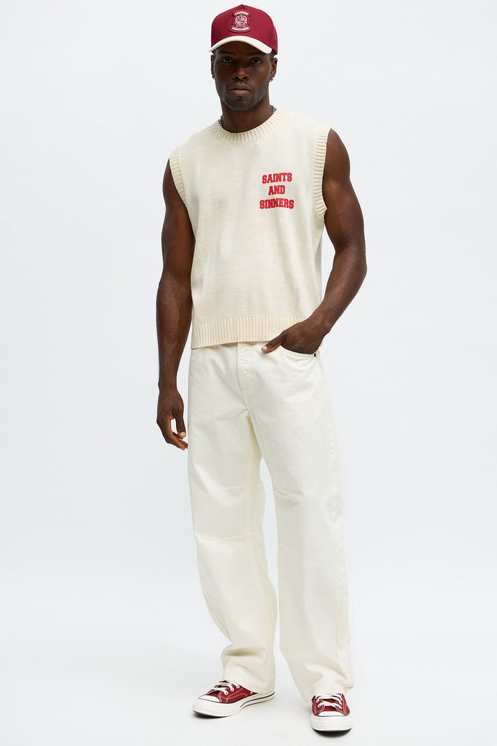 Social Club Sweater Vest - Cream