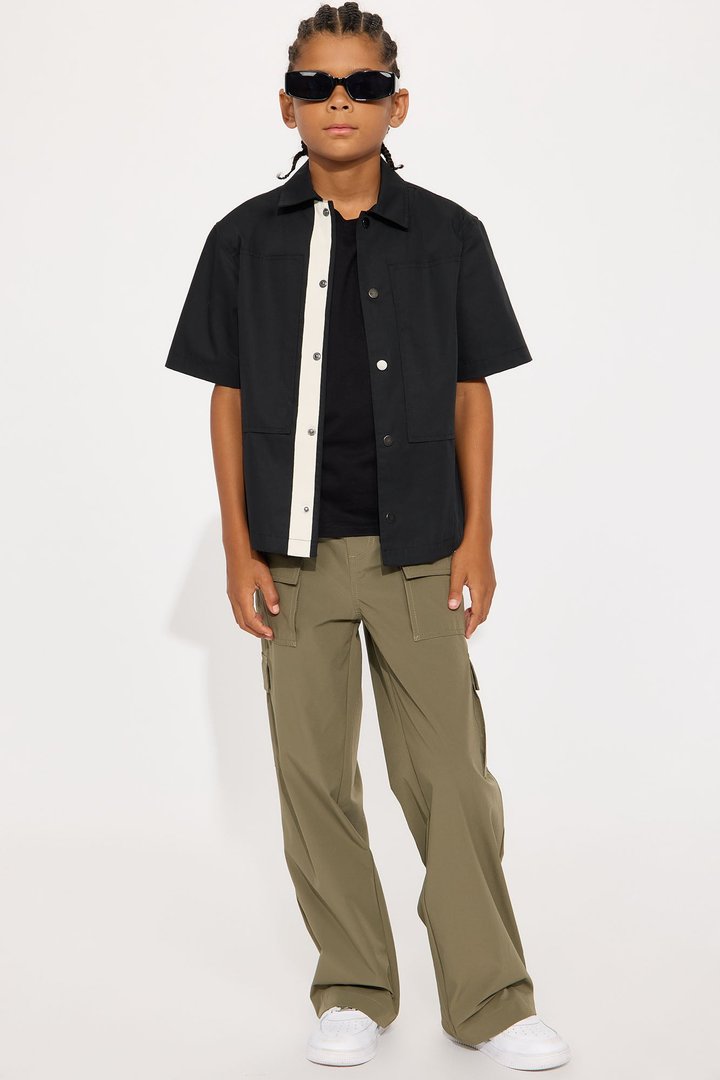 Mini Straight Many Phases Cargo Pants - Olive