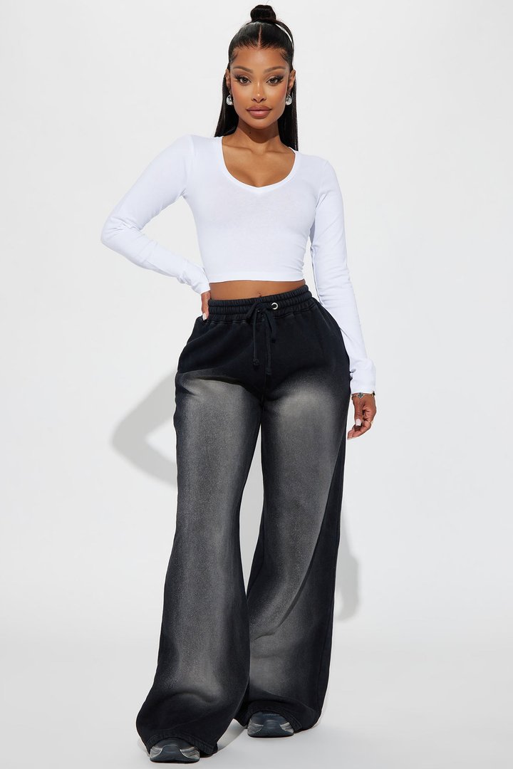 Gianna Washed Lounge Pant - Black