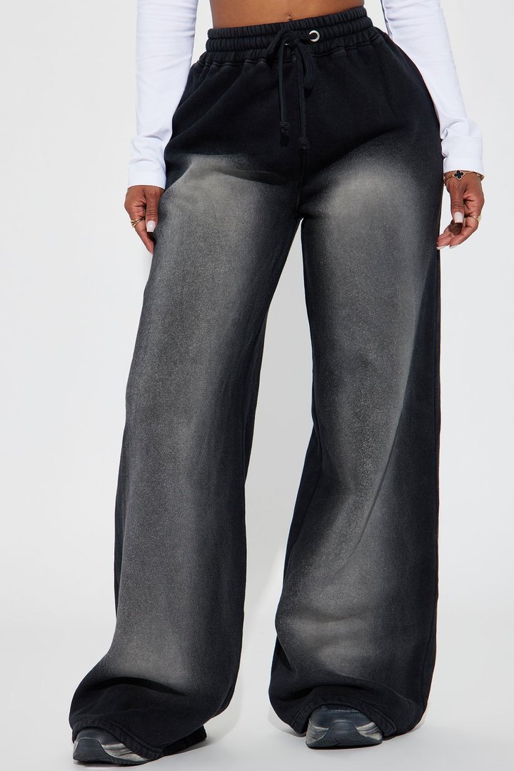 Gianna Washed Lounge Pant - Black