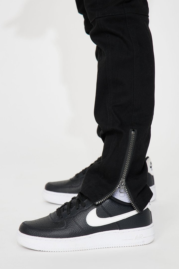 Mini Casually Walk Side Zipper Cargo Pant - Black