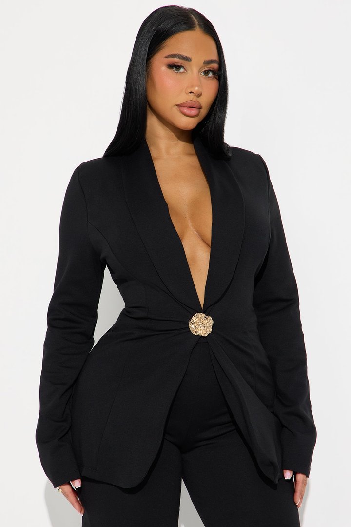Mindy Blazer Pant Set - Black