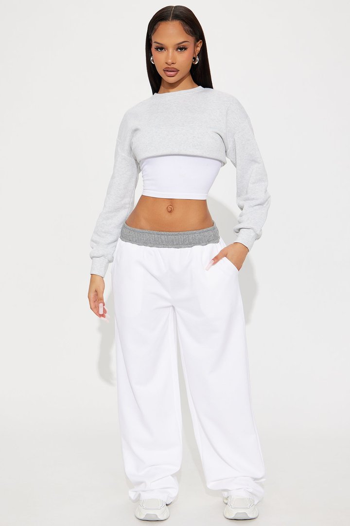 Ryder Fleece Lounge Pant - White