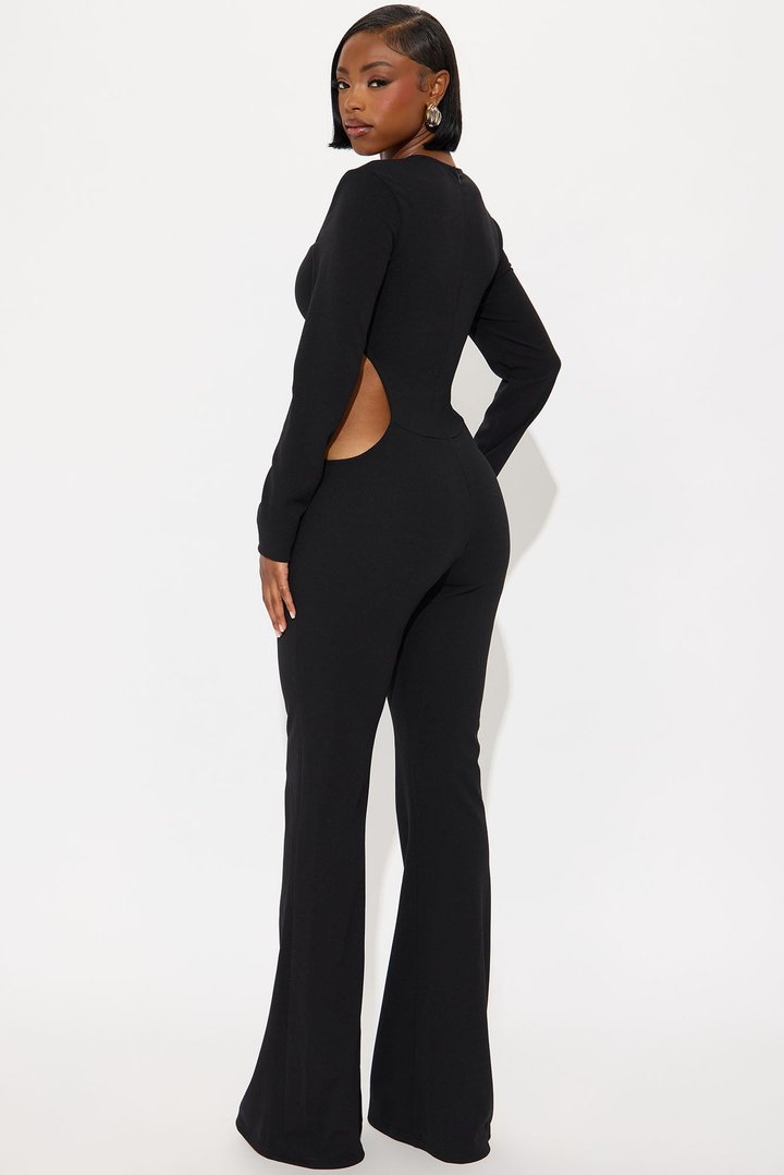 Best Connections Flare Leg Jumpsuit - Black