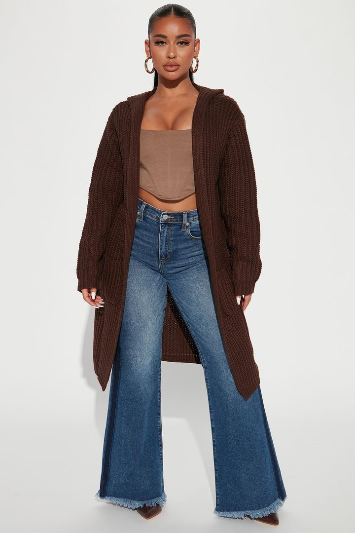 Knit's Not The Time Cardigan - Chocolate
