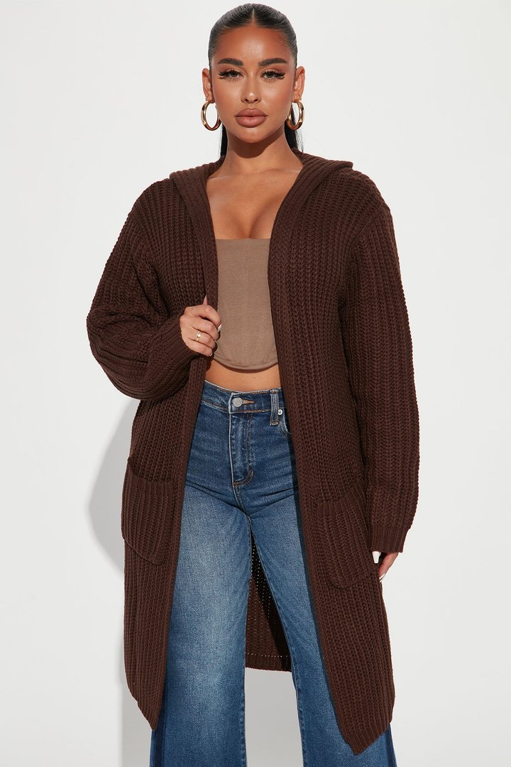 Knit's Not The Time Cardigan - Chocolate