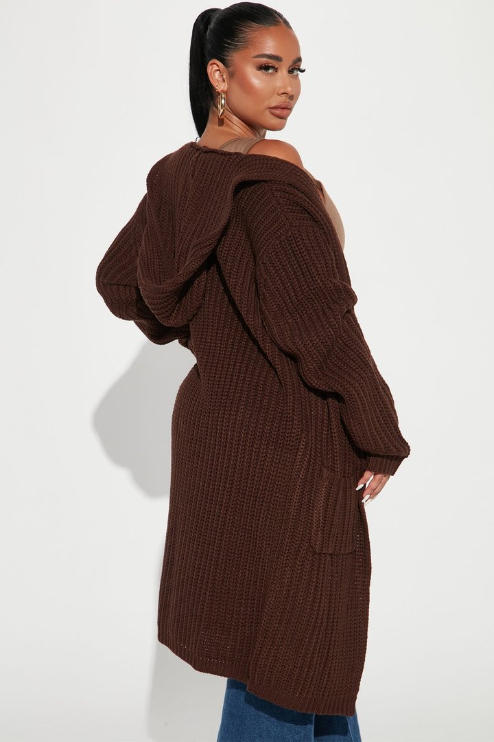 Knit's Not The Time Cardigan - Chocolate