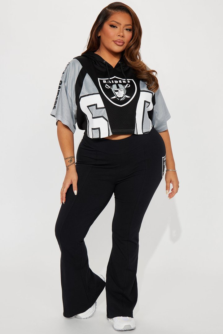 Raiders Cropped Mesh Top - Black