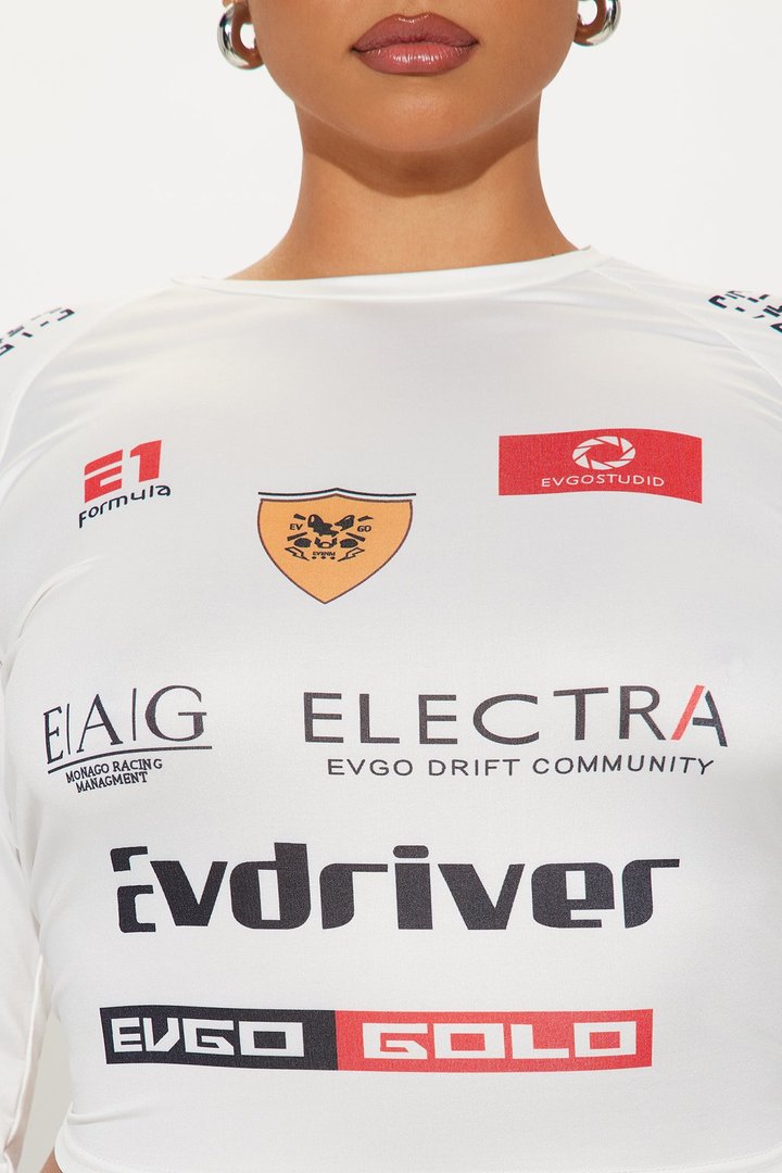 Speed Racer Long Sleeve Top - White
