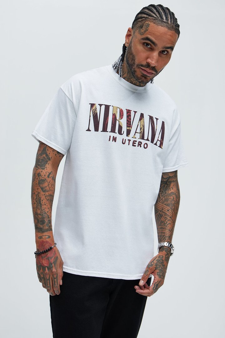 Nirvana In Utero Album Short Sleeve Tee - White