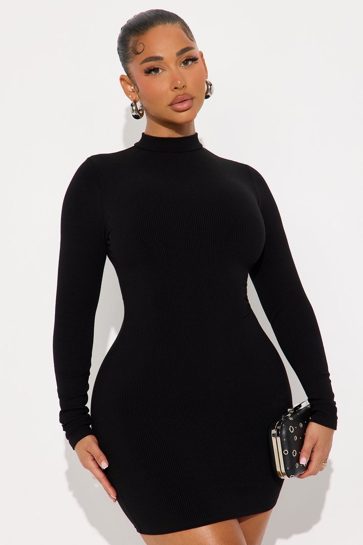 Maribel Snatched Mini Dress - Black