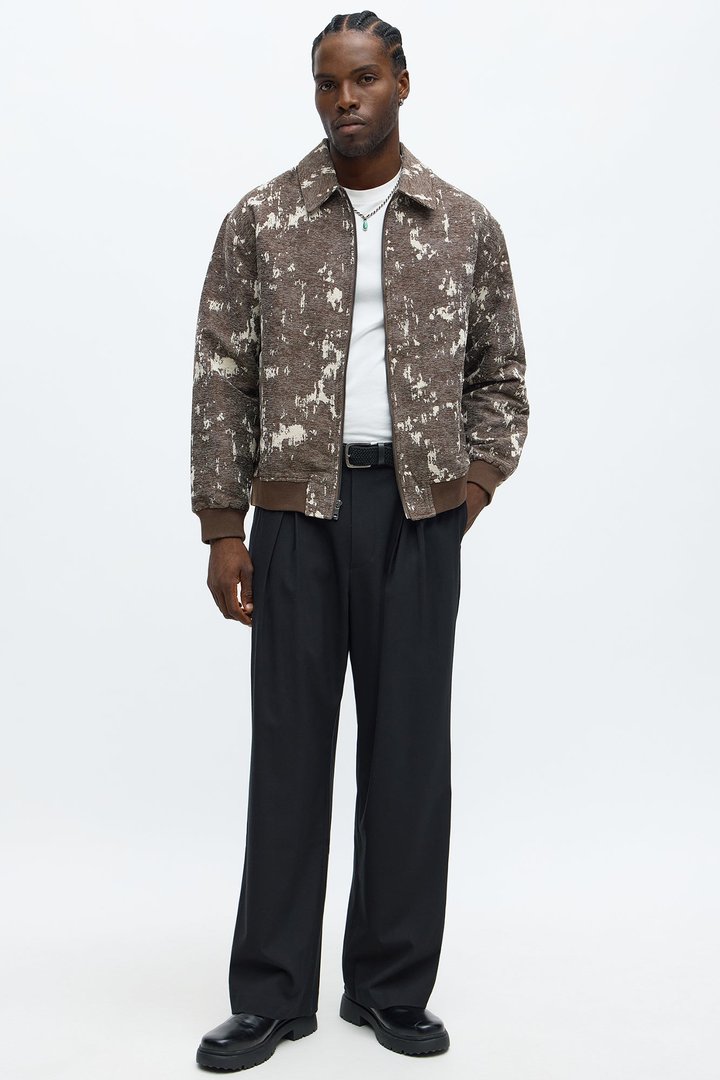 In Motion Tapestry Zip Jacket - Brown/combo