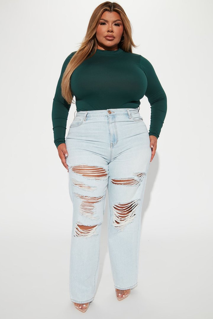 Melanie Mock Neck Bodysuit - Hunter