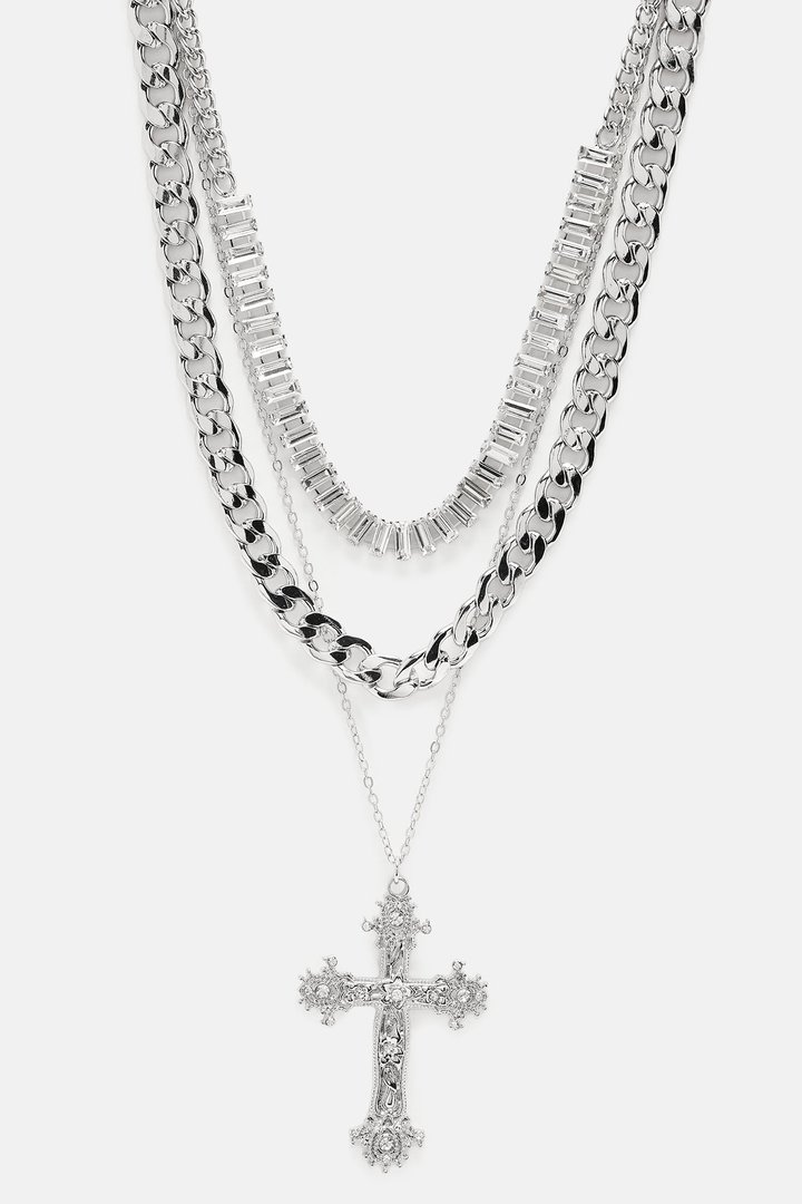 Cross Your Heart Babe Necklace - Silver