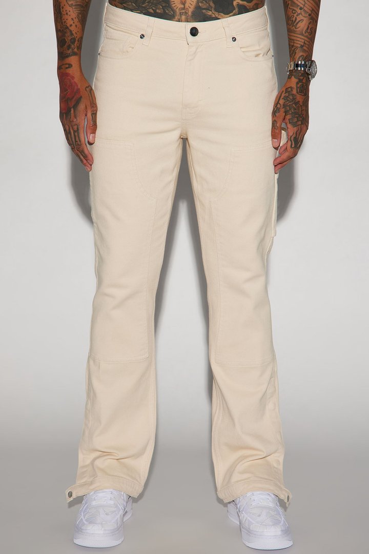 Indestructible Slim Flare Carpenter Pants - Cream