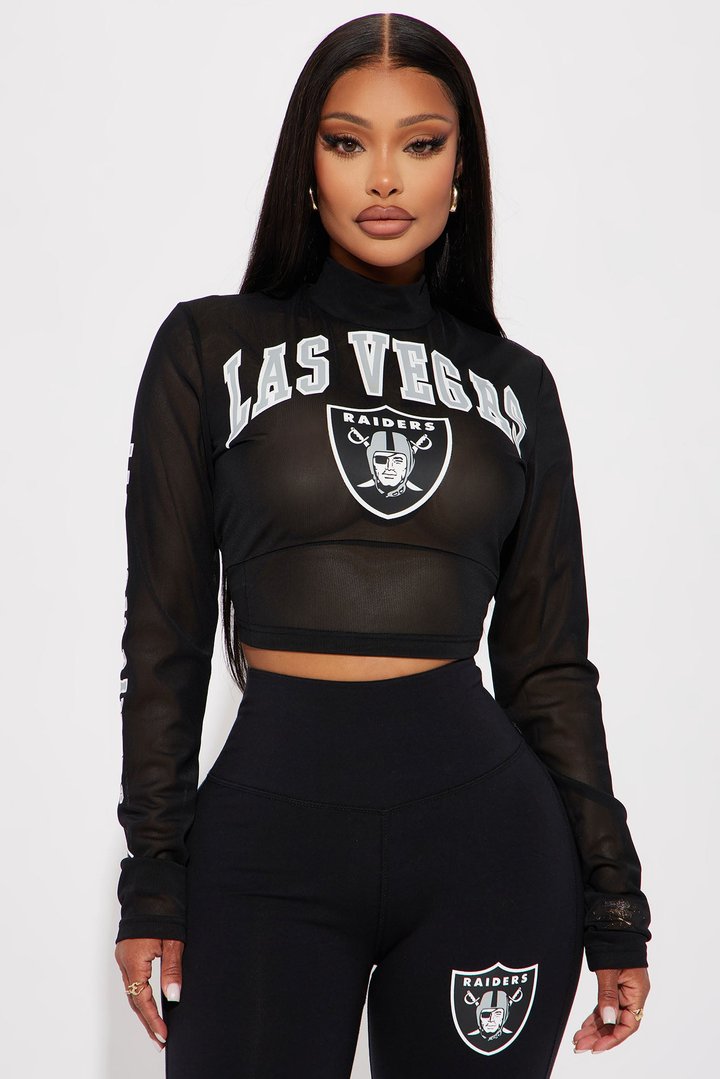 Raiders Halftime Show Crop Top - Black