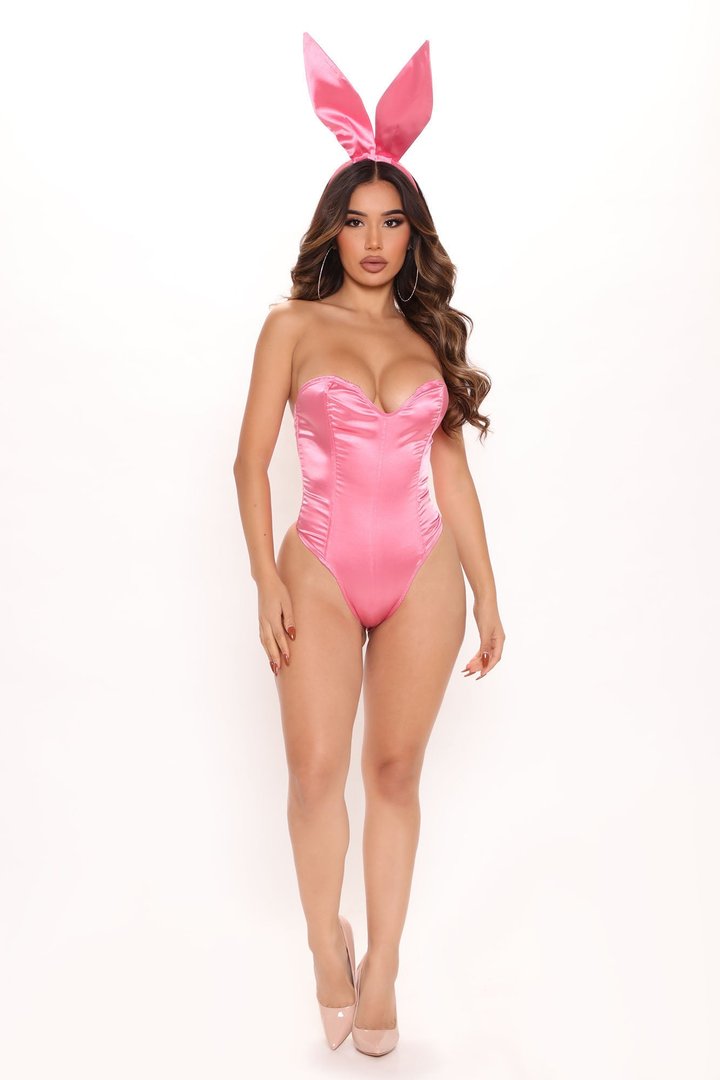 Hot Rabbit 2 Piece Costume Set - Pink