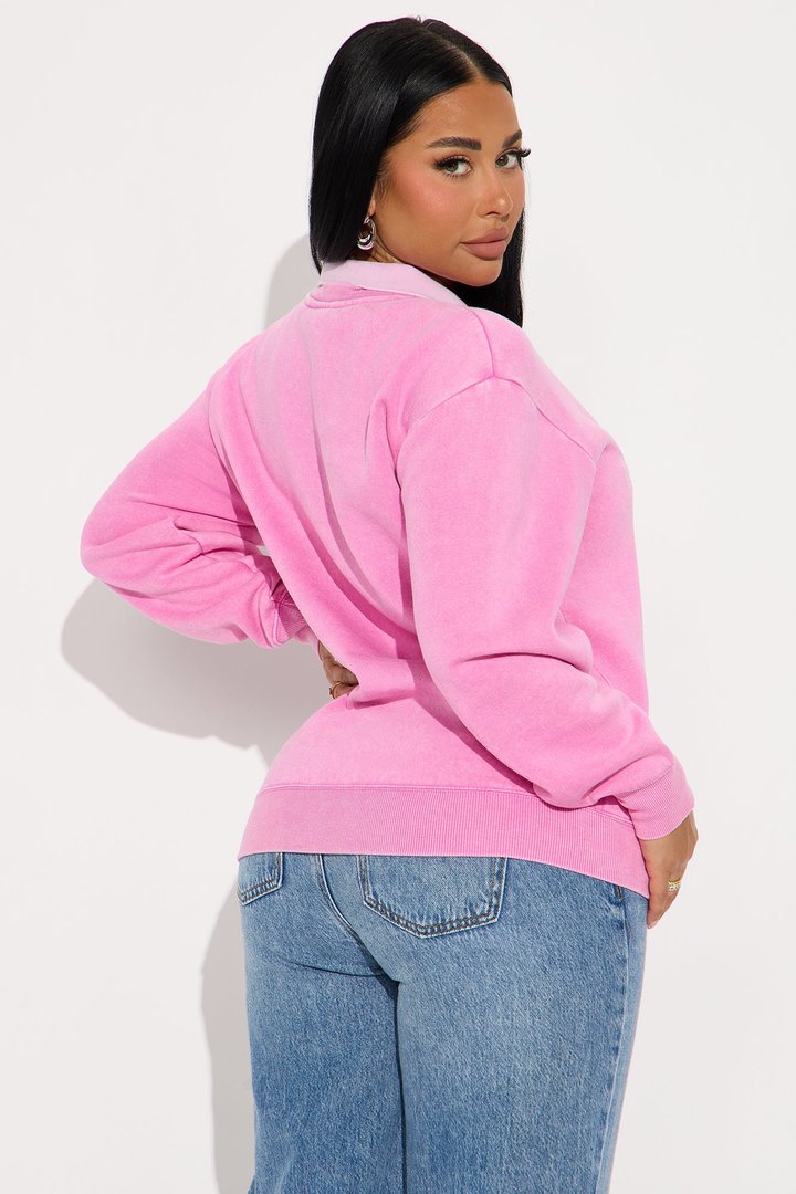 In A Barbie World Washed Sweatshirt - Pink
