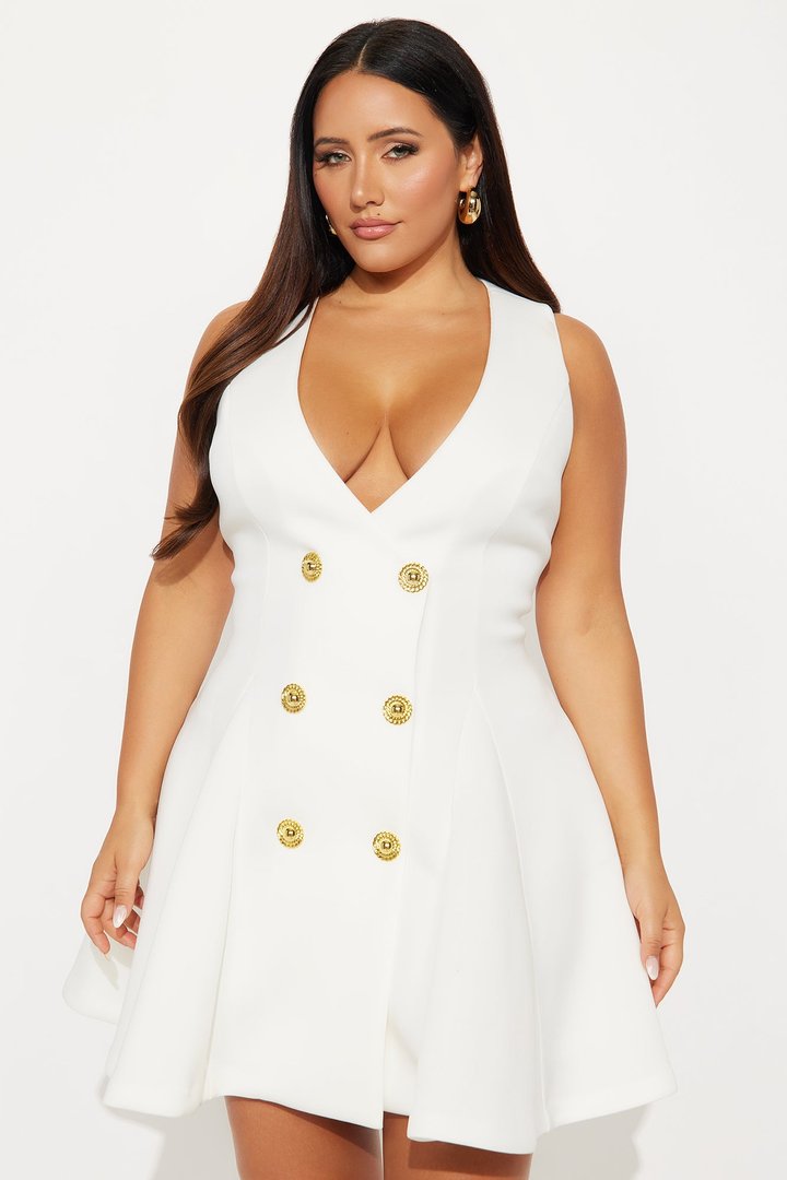 Tall Queen Of Everything Pleated Mini Dress - White