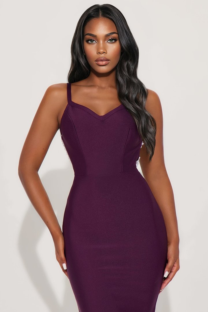 Always Watching Backless Maxi Dress - Plum